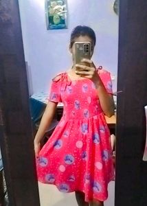 Pink Floral Smocked Dress