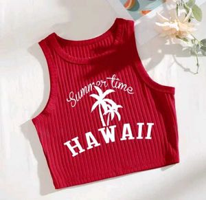 Red Hawaii Crop Top