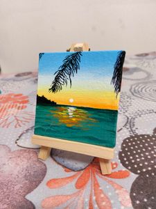 Miniature Sunset Canvas Painting