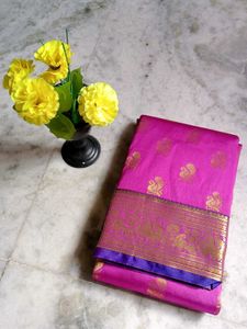Pink & Gold Saree