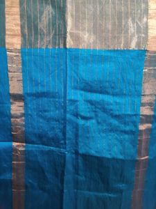 Festive Silk Sari Cyan Colour