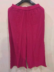 Pink Palazzo Pants with Gold Detail