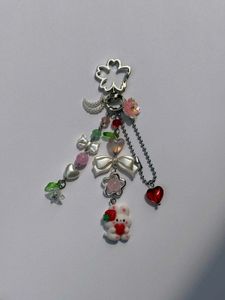 ₊˚⊹౨ cute strawberry bunny beaded keychain 🍓ৎ ₊