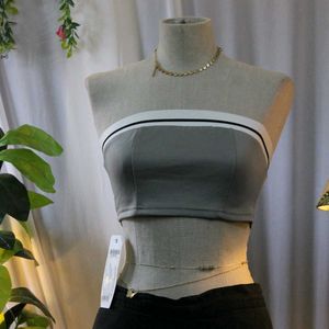 Gray Bandeau Top