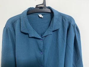 Blue Button-Down Top