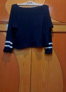 NY Dark Blue Crop Top