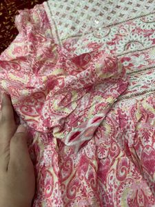 Elegant Pink Printed Kurta Set