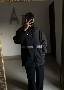 CHAMPION BLACK HOODED WINDBREAKER ZIPPER JACKET