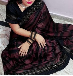 Beautiful Mirror Dazzle Work Saree For Party Use