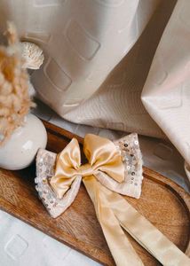 Fancy Golden Sequins Big Bow Alligator Clip
