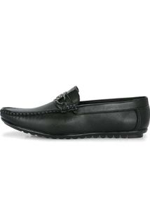 Black Buckle Loafers - Classic Style
