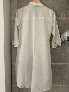 Embroidered White Shirt Dress
