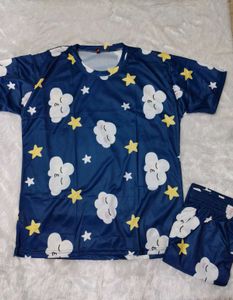 Cute Cloud & Star Pajama Set
