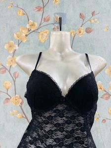 Black Padded Net Slip