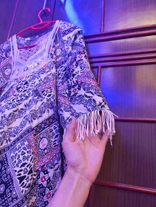 Boho Print Fringe Dress