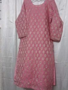 Pink Printed kurti plazo Set