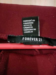 Forever 21 Maroon/Burgundy Colour Active Leggings