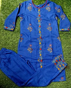 Blue Floral Kurta Set