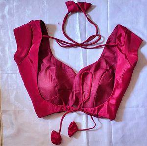 Padded Drawstring Mini Sleeve Blouse