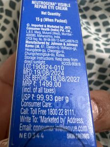 Neutrogena Visible Repair Eye Cream