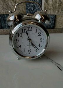 Vintage-Style Silver Alarm Clock