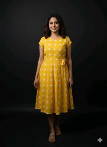 Yellow Printed Dress 💛