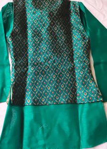 Teal &amp; Gold Sherwani Set