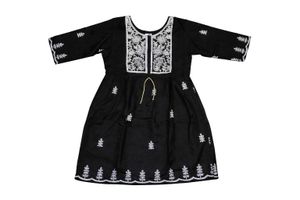 Black Embroidered Kurta Dress
