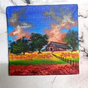 Mini Cabin landscape Art painting