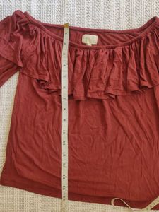 Rust-Colored Off-the-Shoulder Top