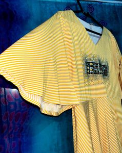 Yellow Striped &#39;Beauty&#39; Dress