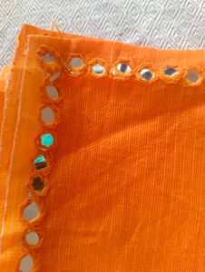 Orange Decorative Fabric with Mirror Detail