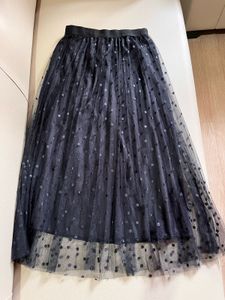 black Polka Dot Tulle Skirt