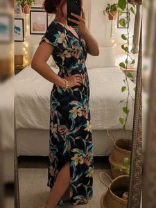 Roxy Blue Floral Maxi Dress
