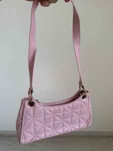 Pink Quilted Chain Shoulder Bag