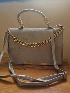 Silver Party Wear Sling Bag