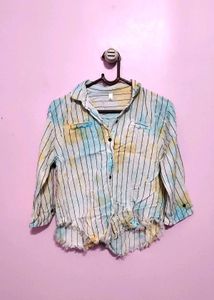 Striped Tie-Front Top