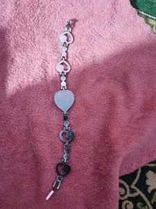 Steel Colour White Diamond Bracelet
