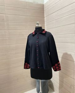 Vintage Pintresty Embroidered Black Cardigan