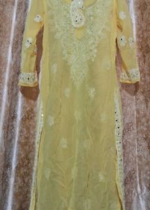 Yellow Embroidered Kurta