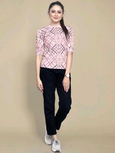 Stylish Pink Printed Top