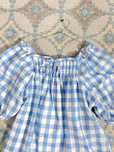 savana blue gingham top 🩵
