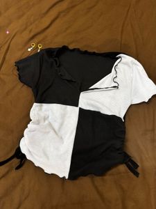 Black & White Patchwork Top 32-34