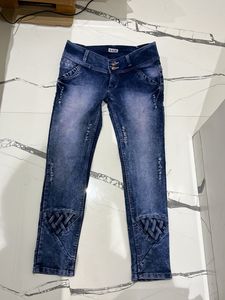 Blue Mid Rise Denim
