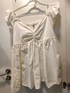 White Off-Shoulder Ruffle Top