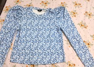 Max Floral Print puff sleeves Top