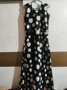 Fashionable Polca Dot Long Gown For Women....