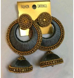 Pink Jhumka Earrings