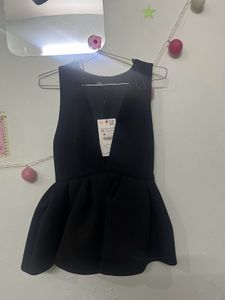 Chic Black Peplum Top