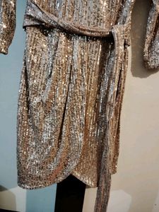 Gold Sequence Midi Dress